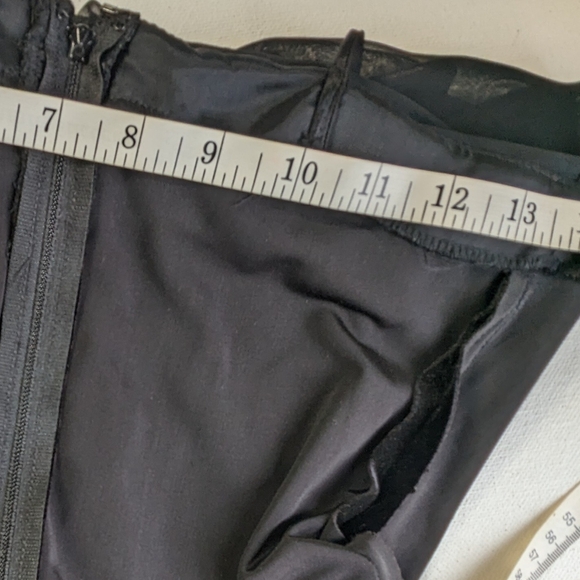 Vtg Betsy & Adam Velvet chiffon Dress Black Size 3/4 Spaghetti straps Zipper W-1 - Picture 8 of 15